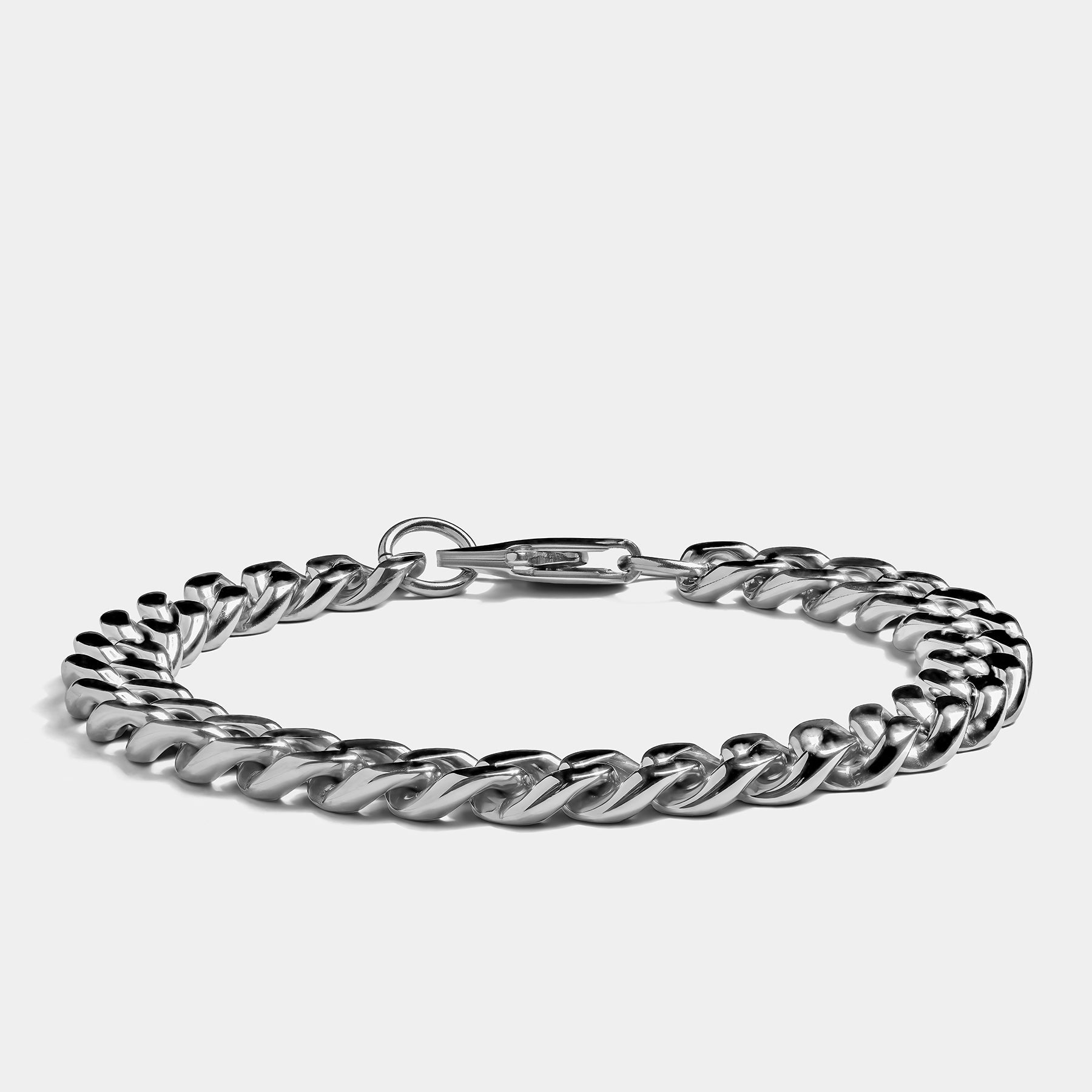 Cuban Chain Bracelet Silver (8mm) - Elegatto