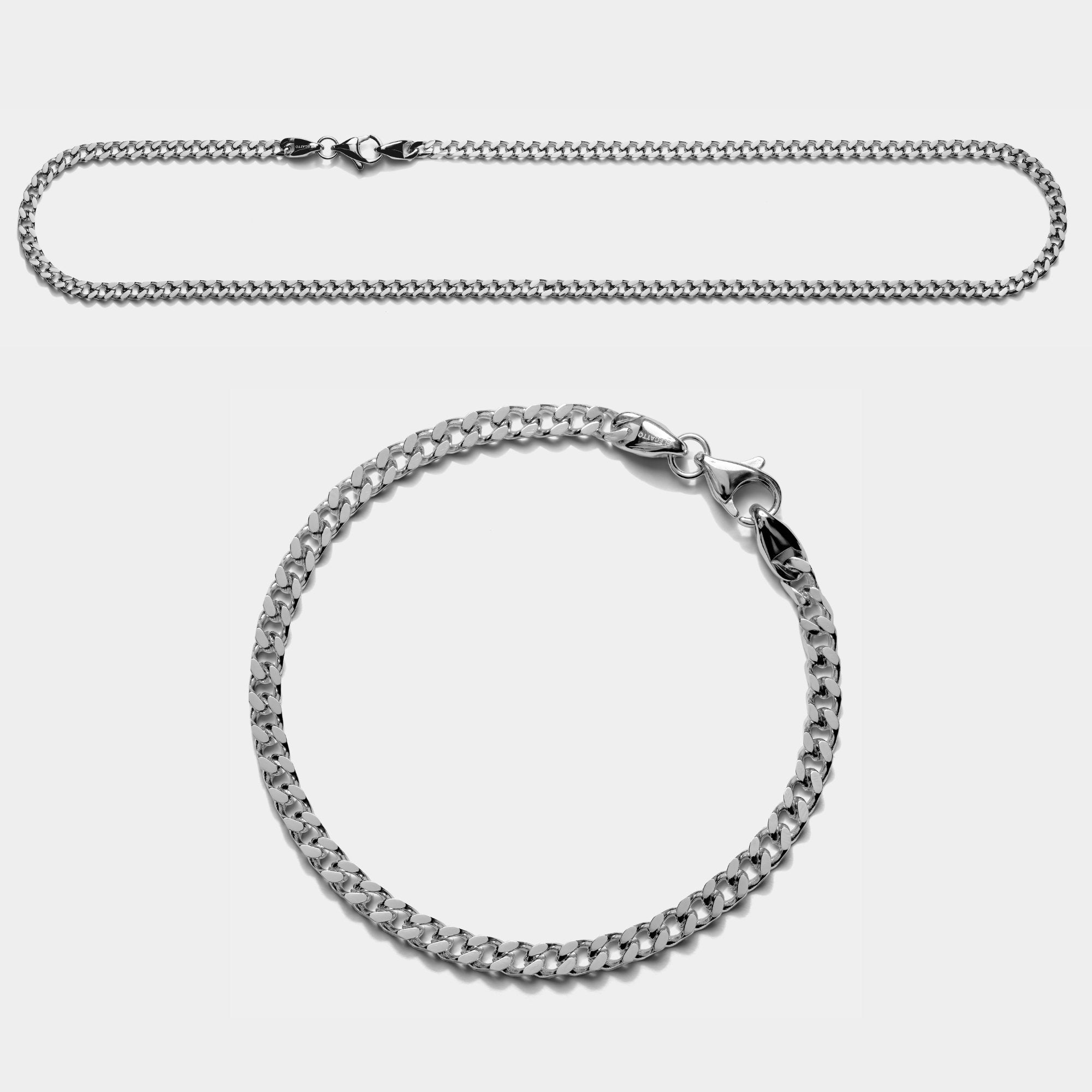 Cuban Chain Link Bundle Silver (4mm) - Elegatto