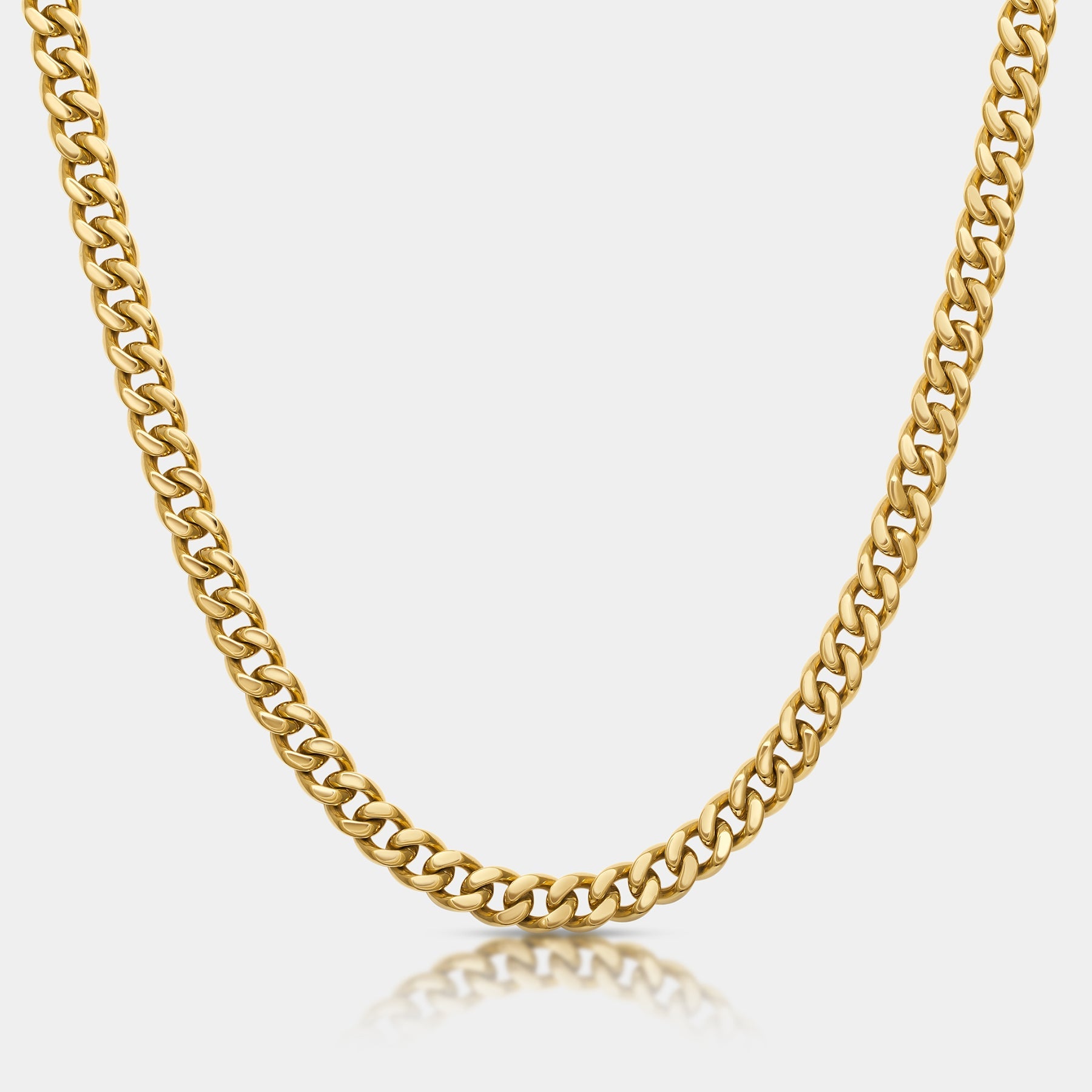 Cuban Chain Necklace Gold (8mm) - Elegatto