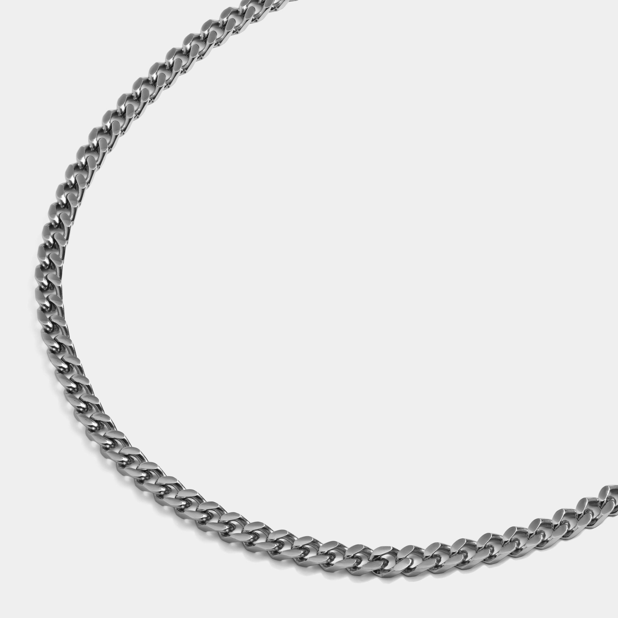 Cuban Chain Necklace Silver (4mm) - Elegatto