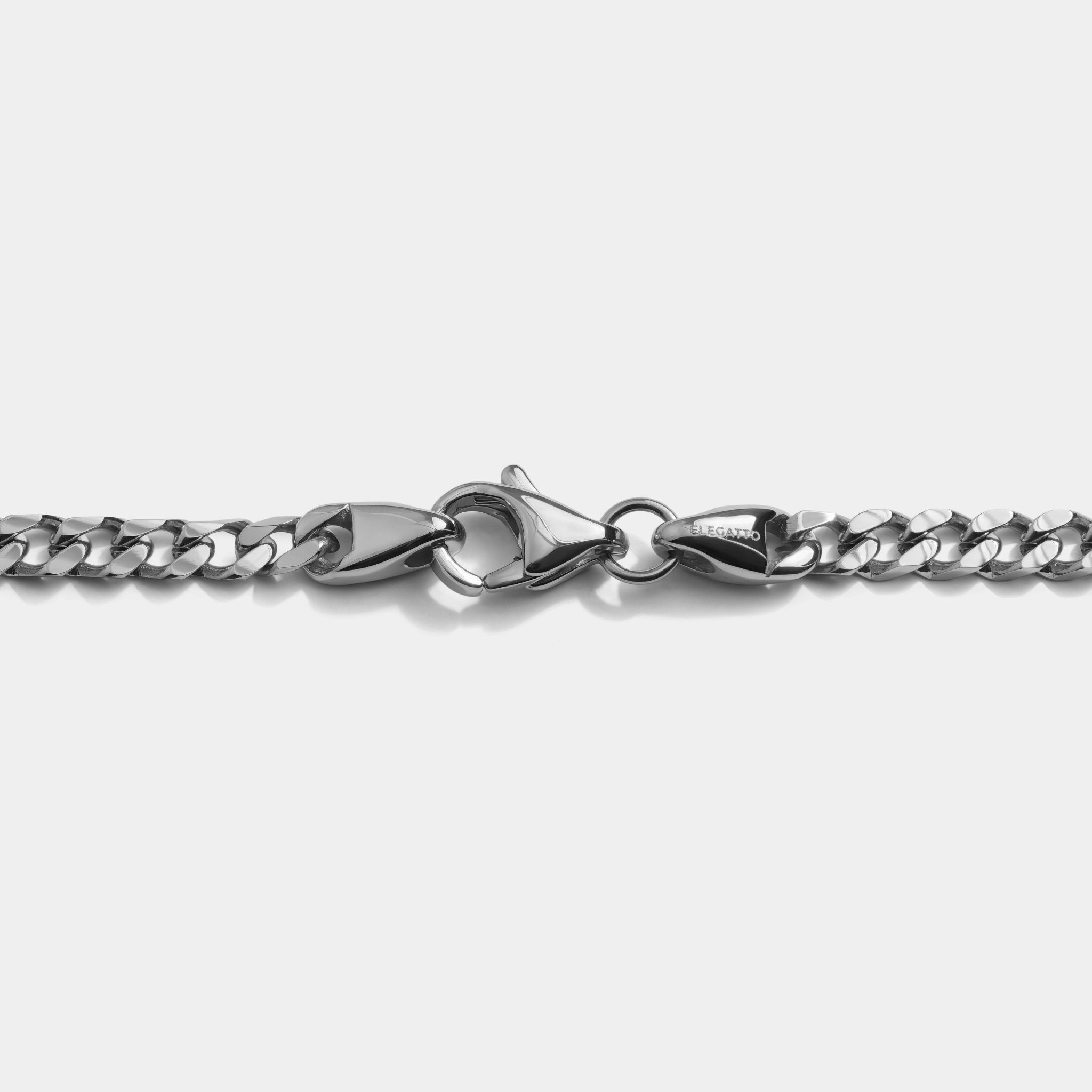 Cuban Chain Necklace Silver (4mm) - Elegatto