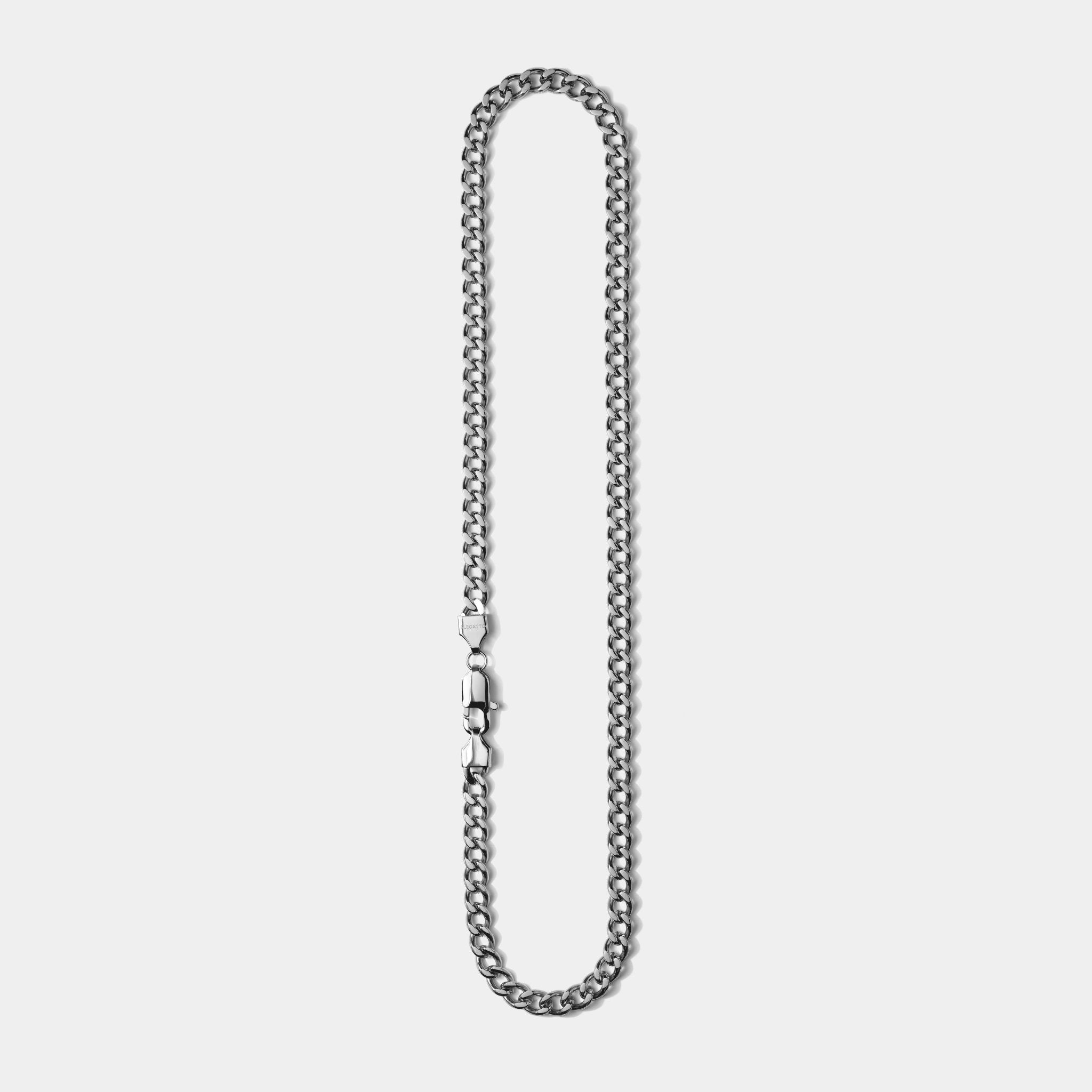 Cuban Chain Necklace Silver (8mm) - Elegatto