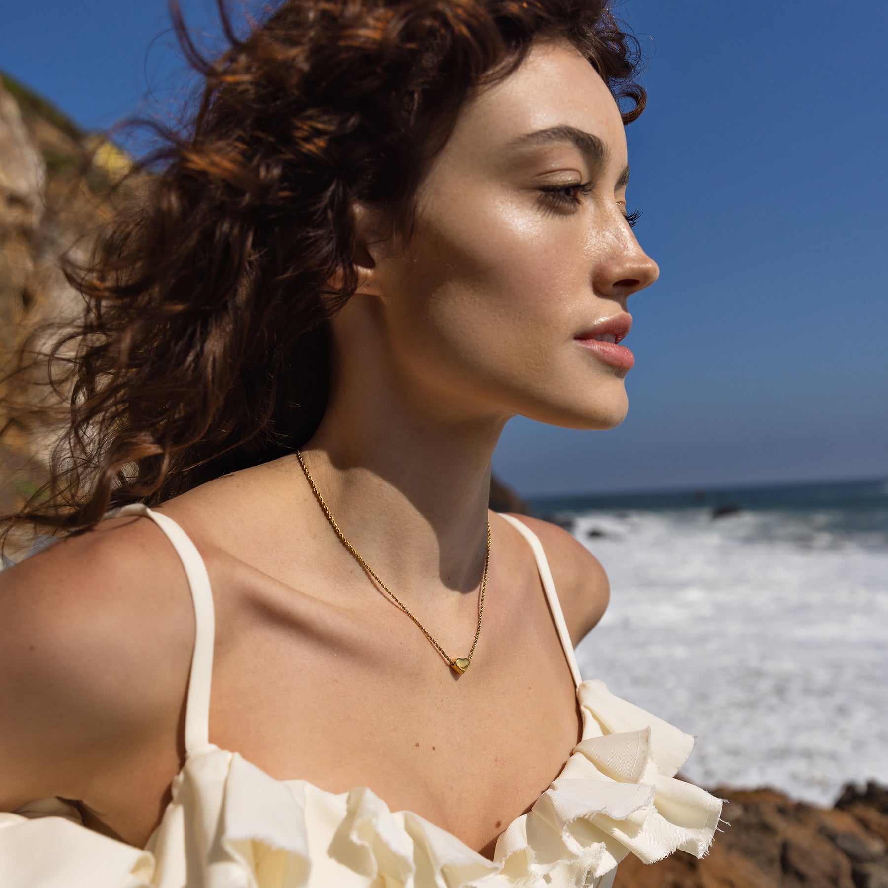 Heart Pendant Necklace Gold - Elegatto
