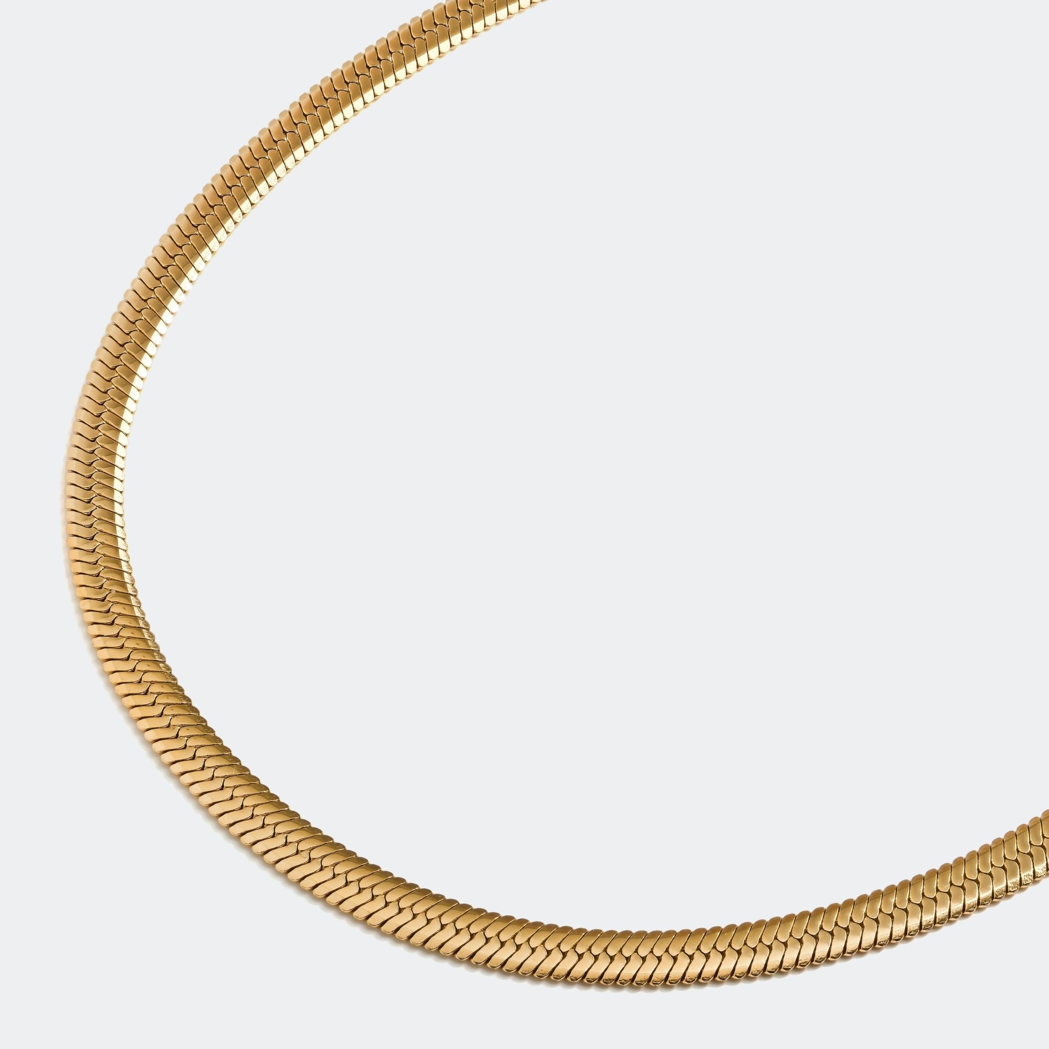 Herringbone Chain Necklace Gold - Elegatto