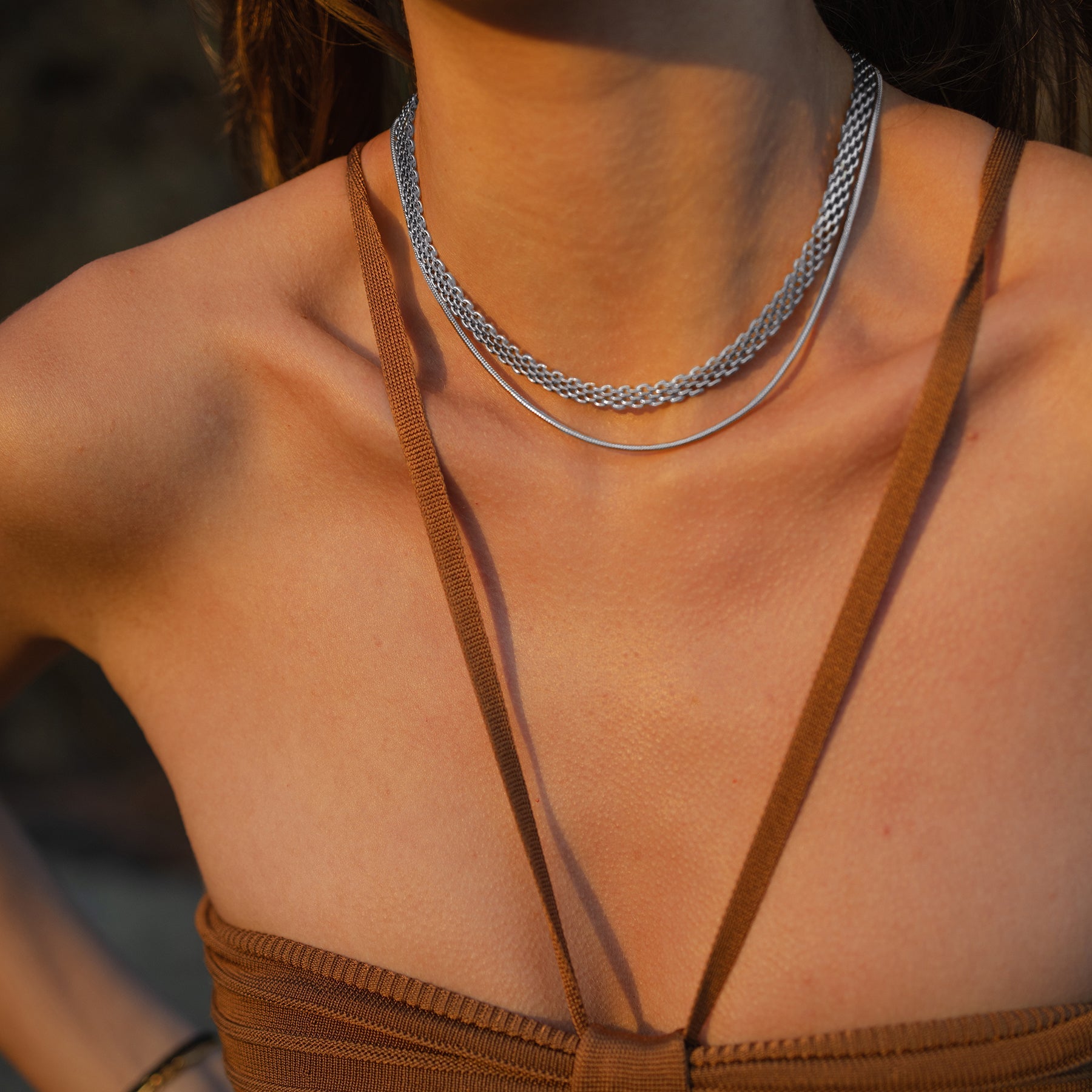 Mesh Choker Silver - Elegatto