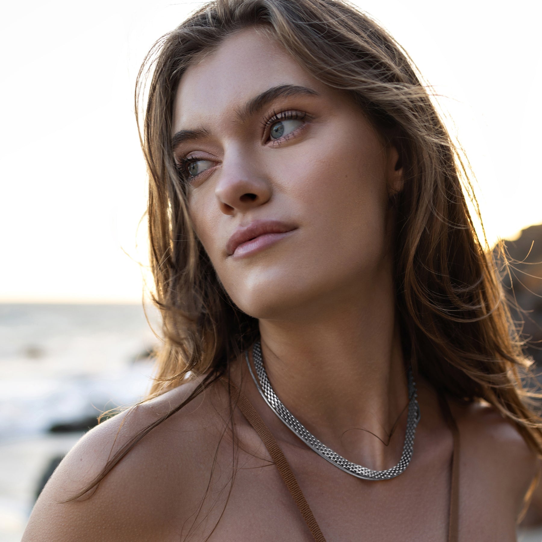 Mesh Choker Silver - Elegatto