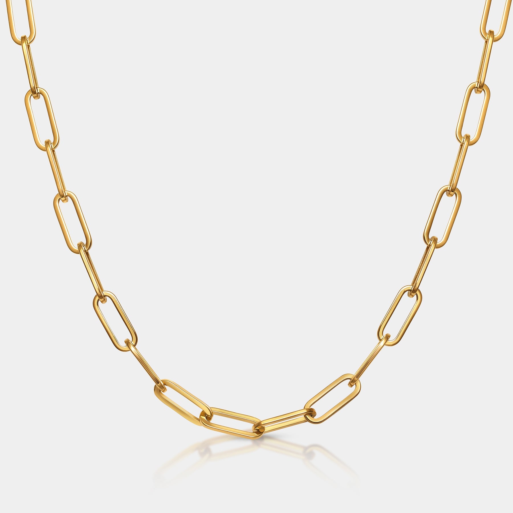 Paperclip Necklace Gold W - Elegatto