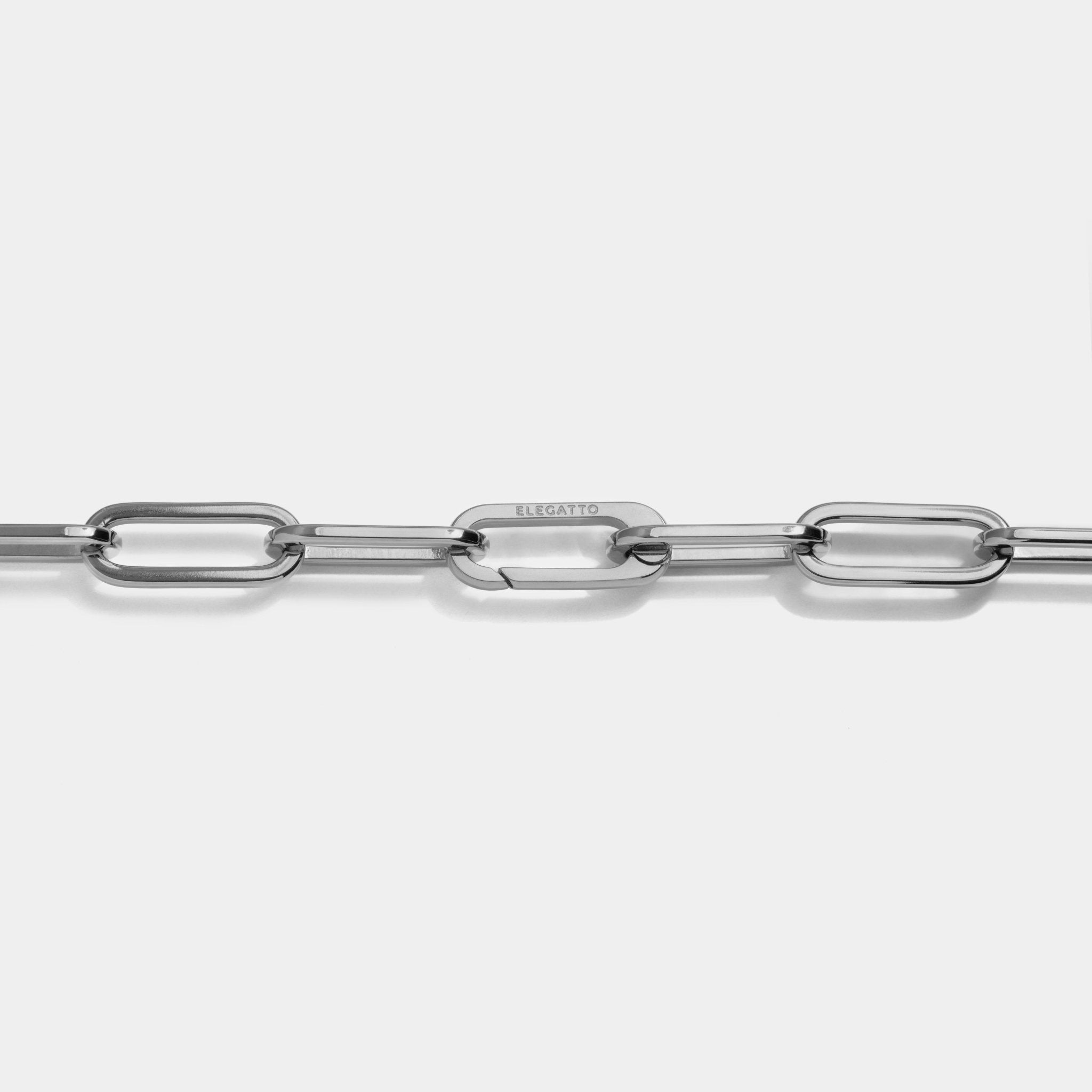 Paperclip Necklace Silver W - Elegatto