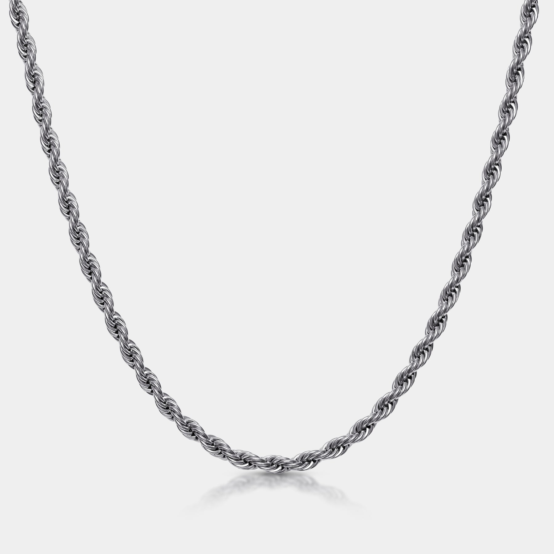 Rope Chain Necklace Silver W - Elegatto