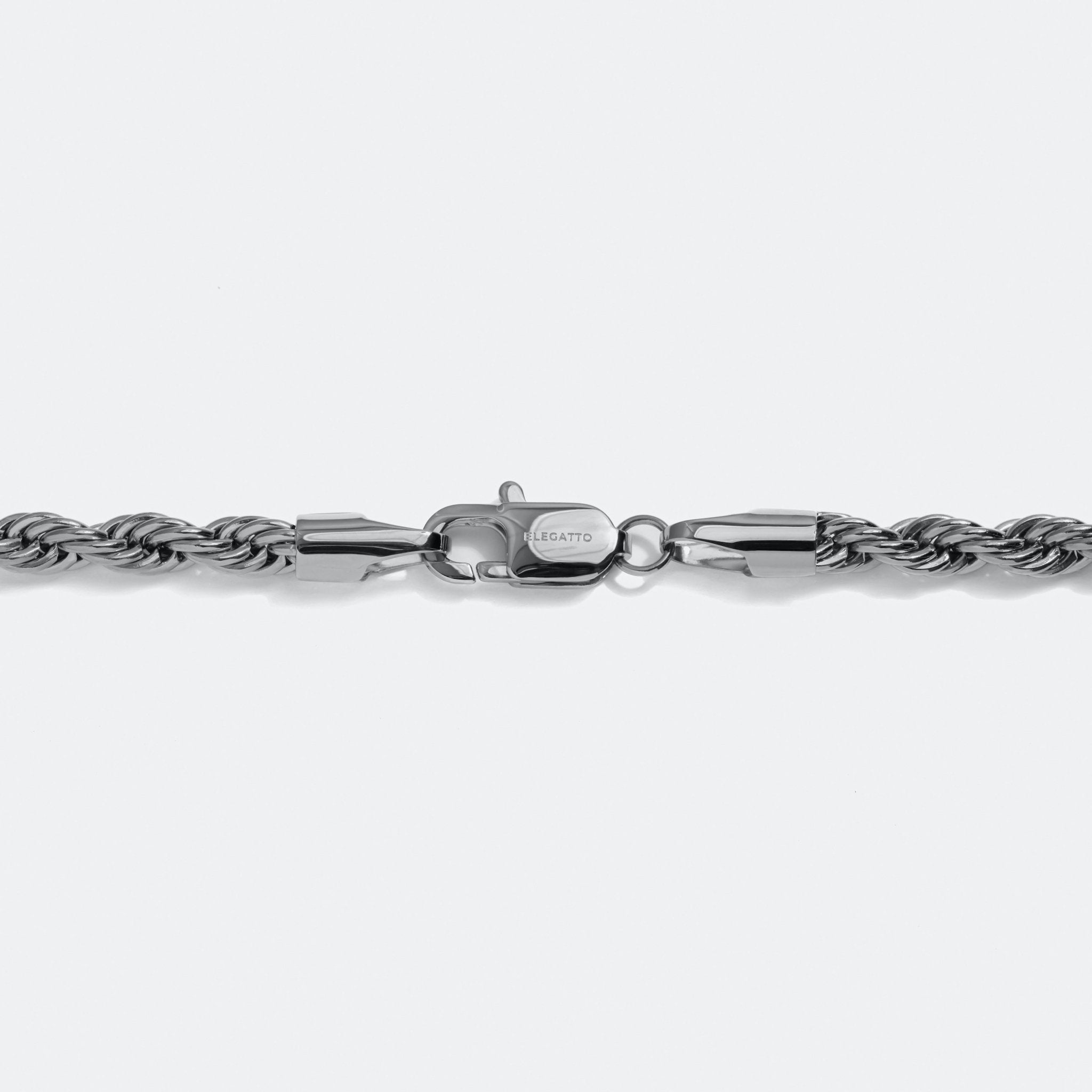 Rope Chain Necklace Silver W - Elegatto