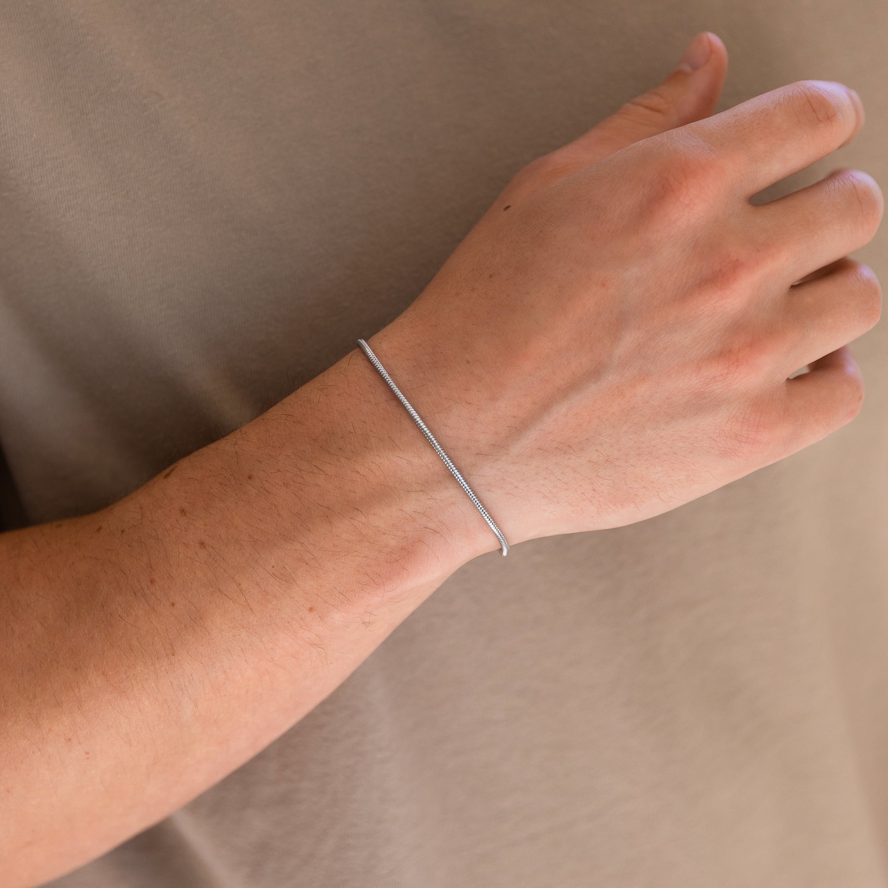 Snake Chain Bracelet Silver (2mm)