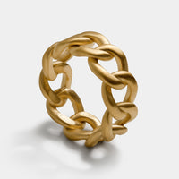 Cuban Ring Brushed Silver