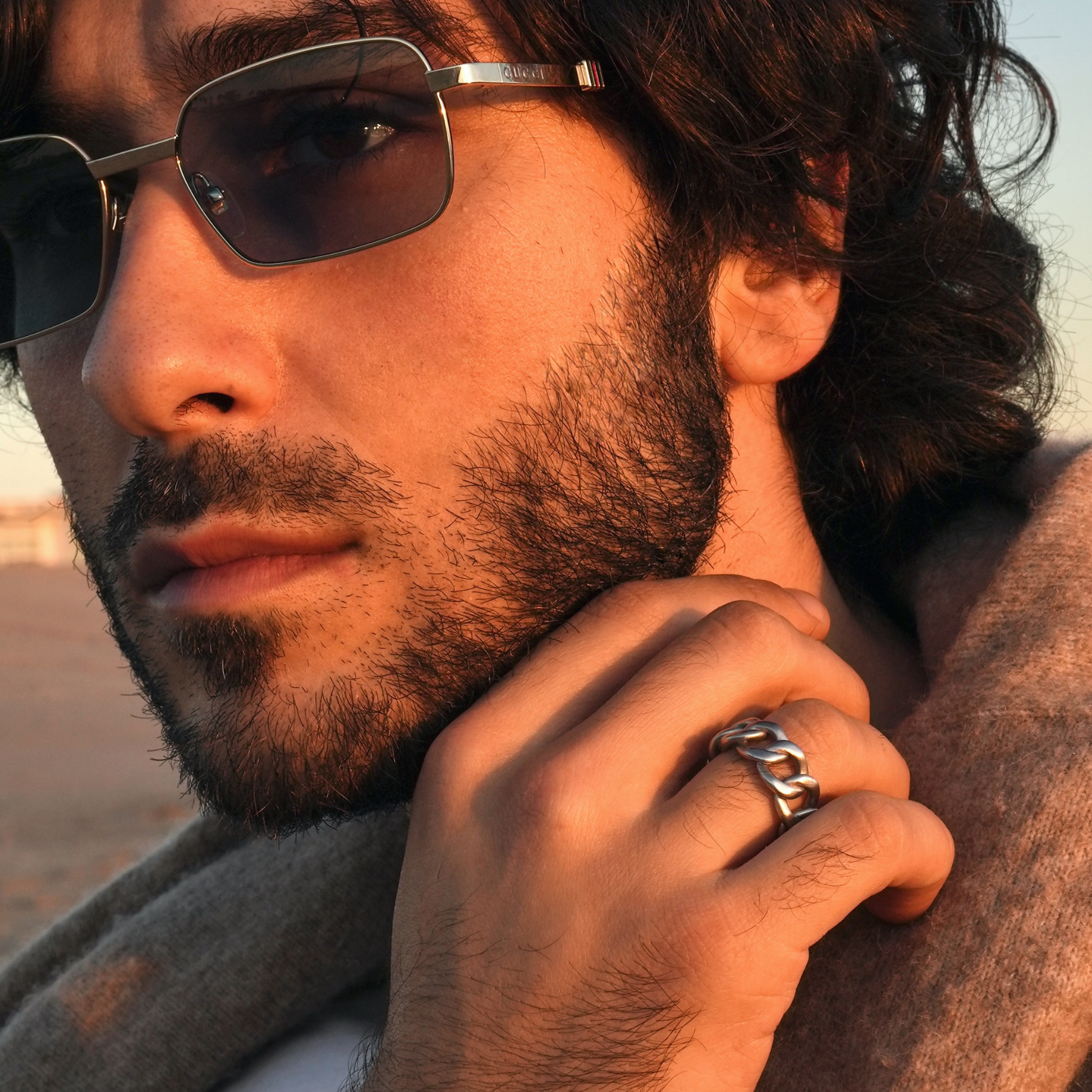 Cuban Ring Brushed Silver