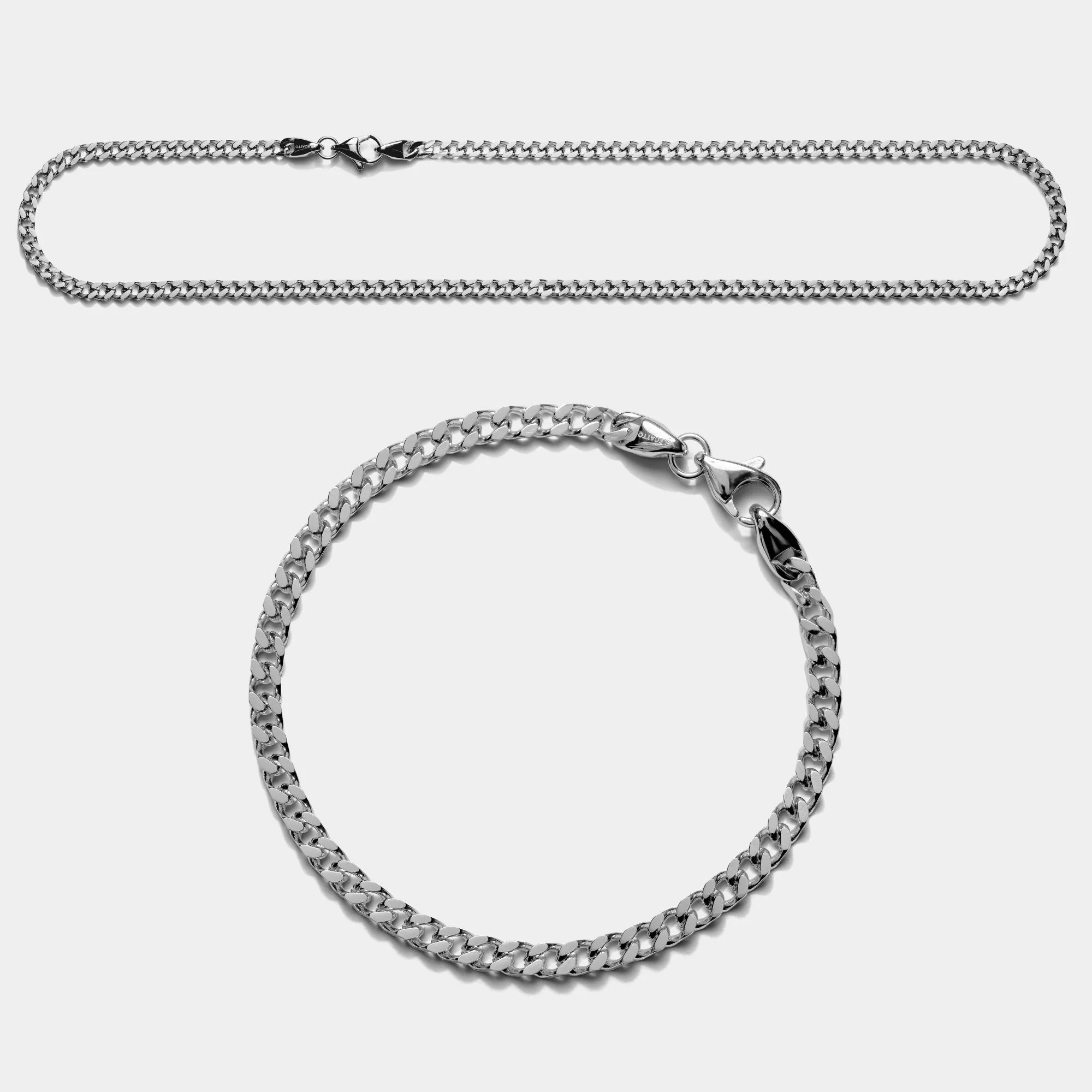 Cuban Chain Link Bundle Silver (4mm) - Elegatto