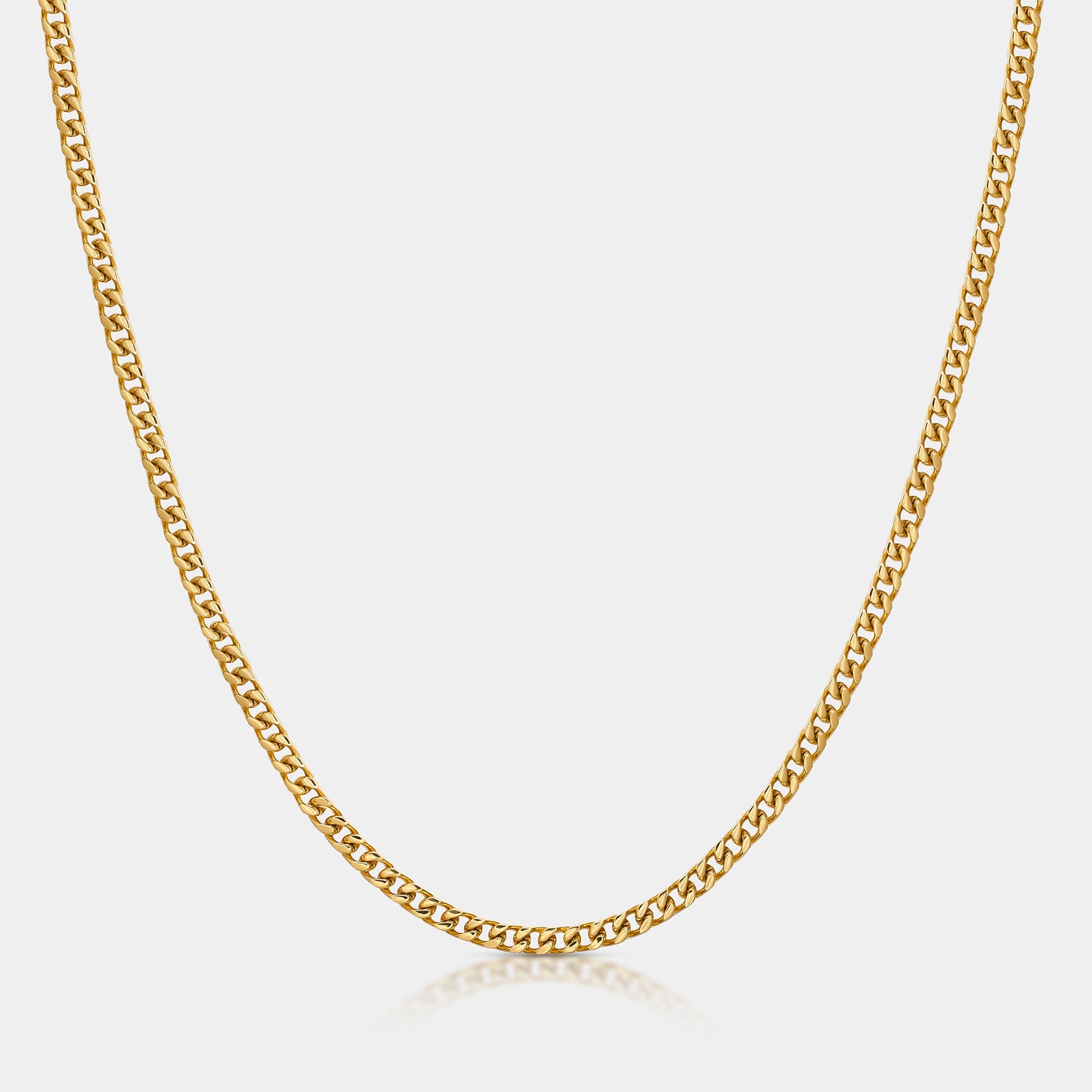 Cuban Chain Necklace Gold (4mm) - Elegatto