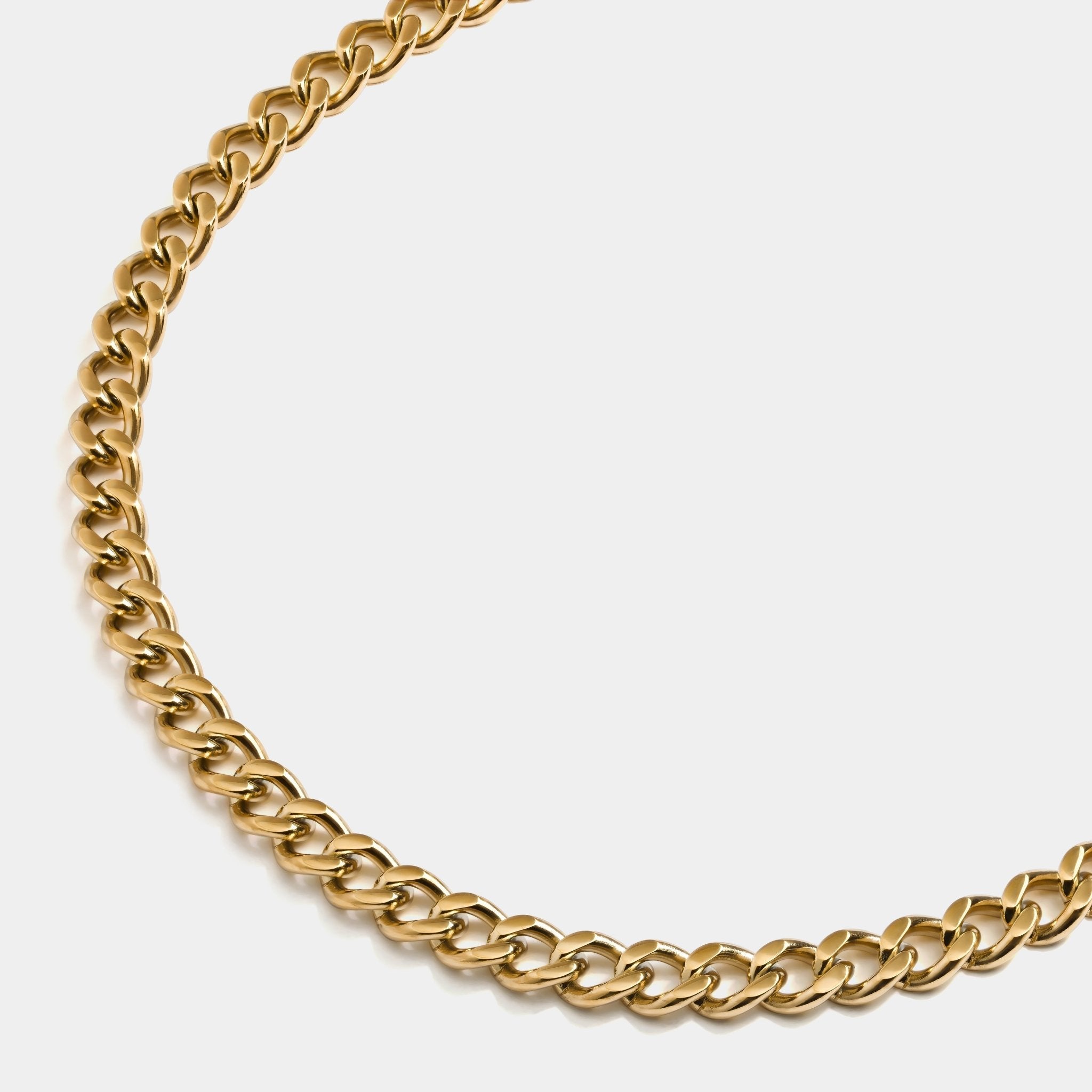 Cuban Chain Necklace Gold (8mm) - Elegatto