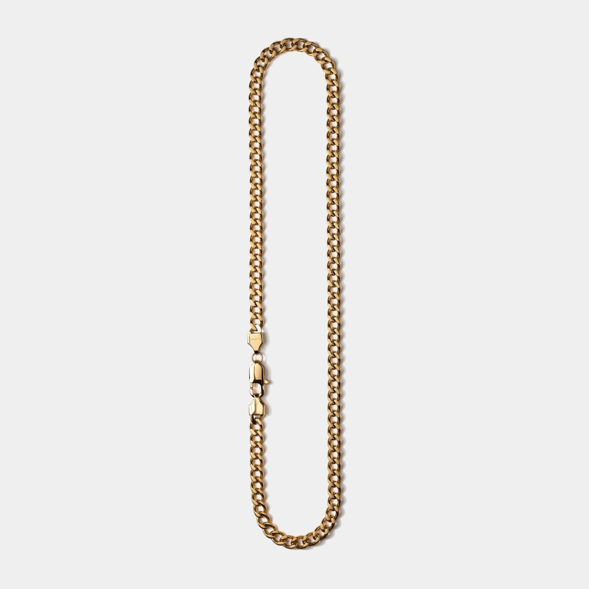 Cuban Chain Necklace Gold (8mm) - Elegatto