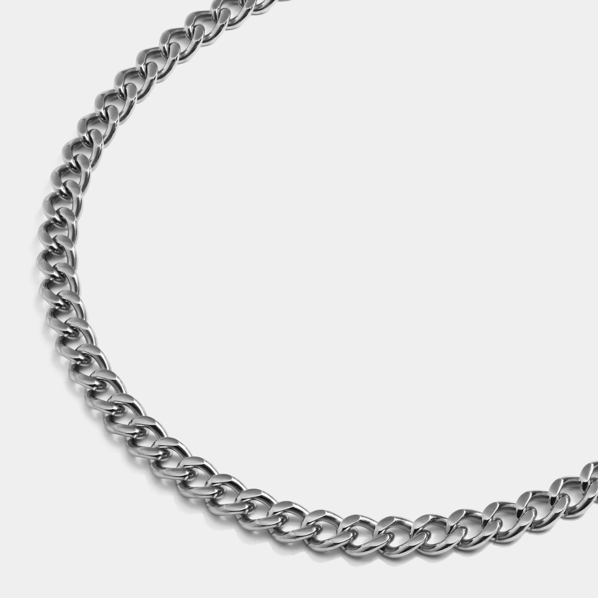Cuban Chain Necklace Silver (8mm) - Elegatto