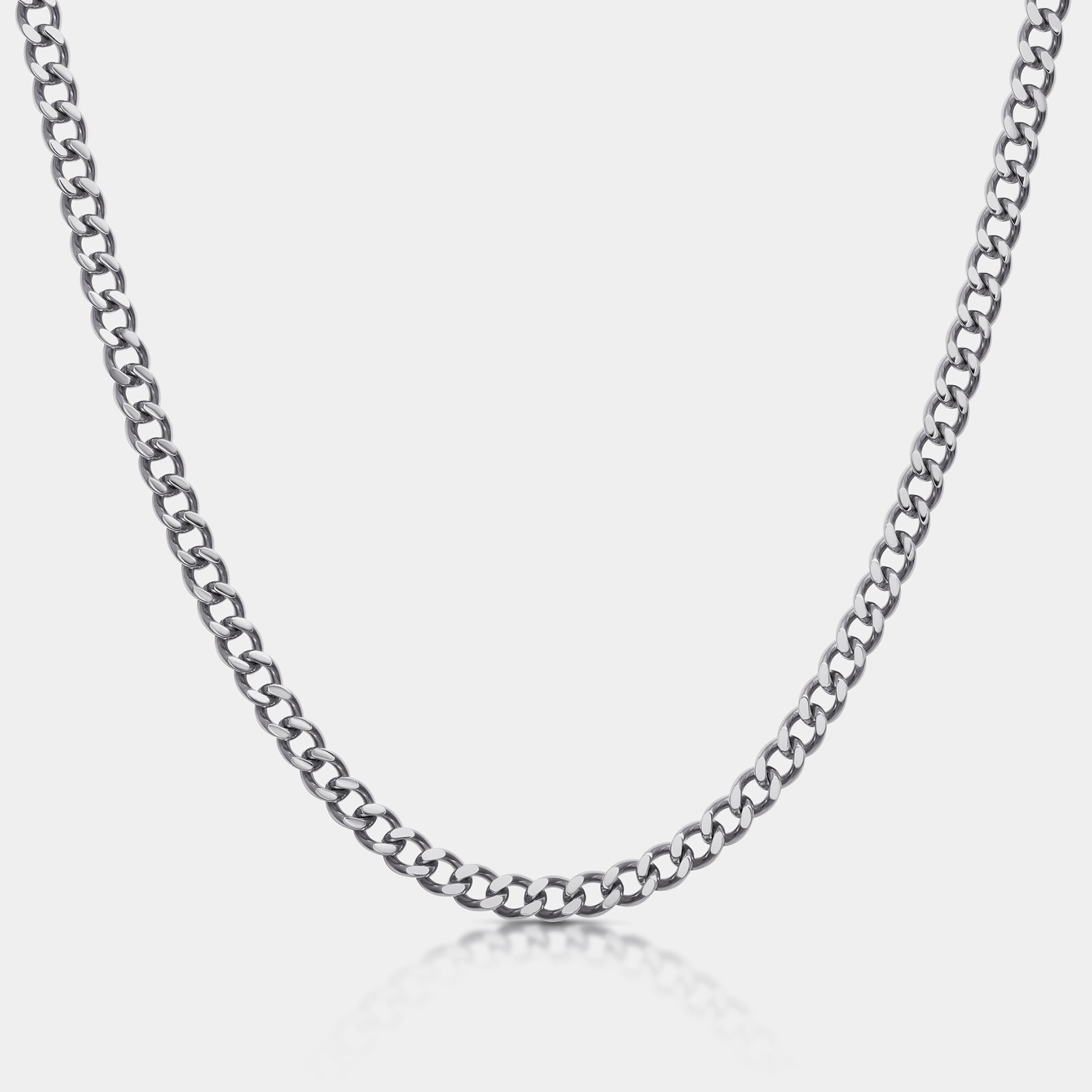 Cuban Chain Necklace Silver(6mm) - Elegatto