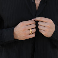 Cuban Ring Brushed Silver