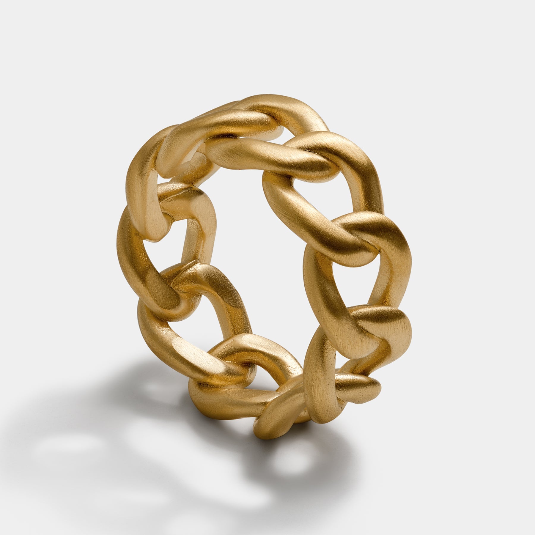Cuban Ring Brushed Gold - Elegatto