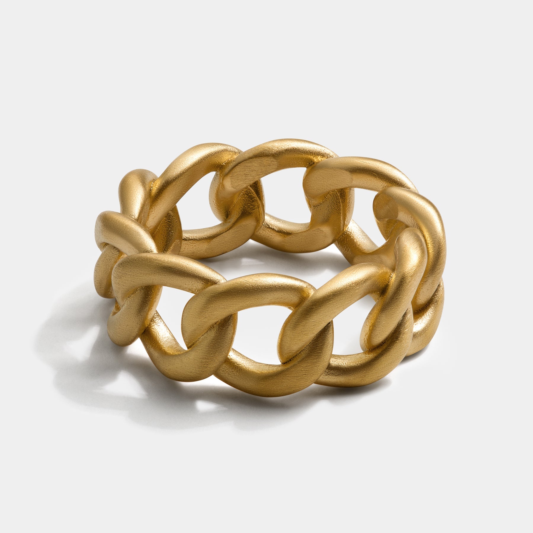 Cuban Ring Brushed Gold - Elegatto