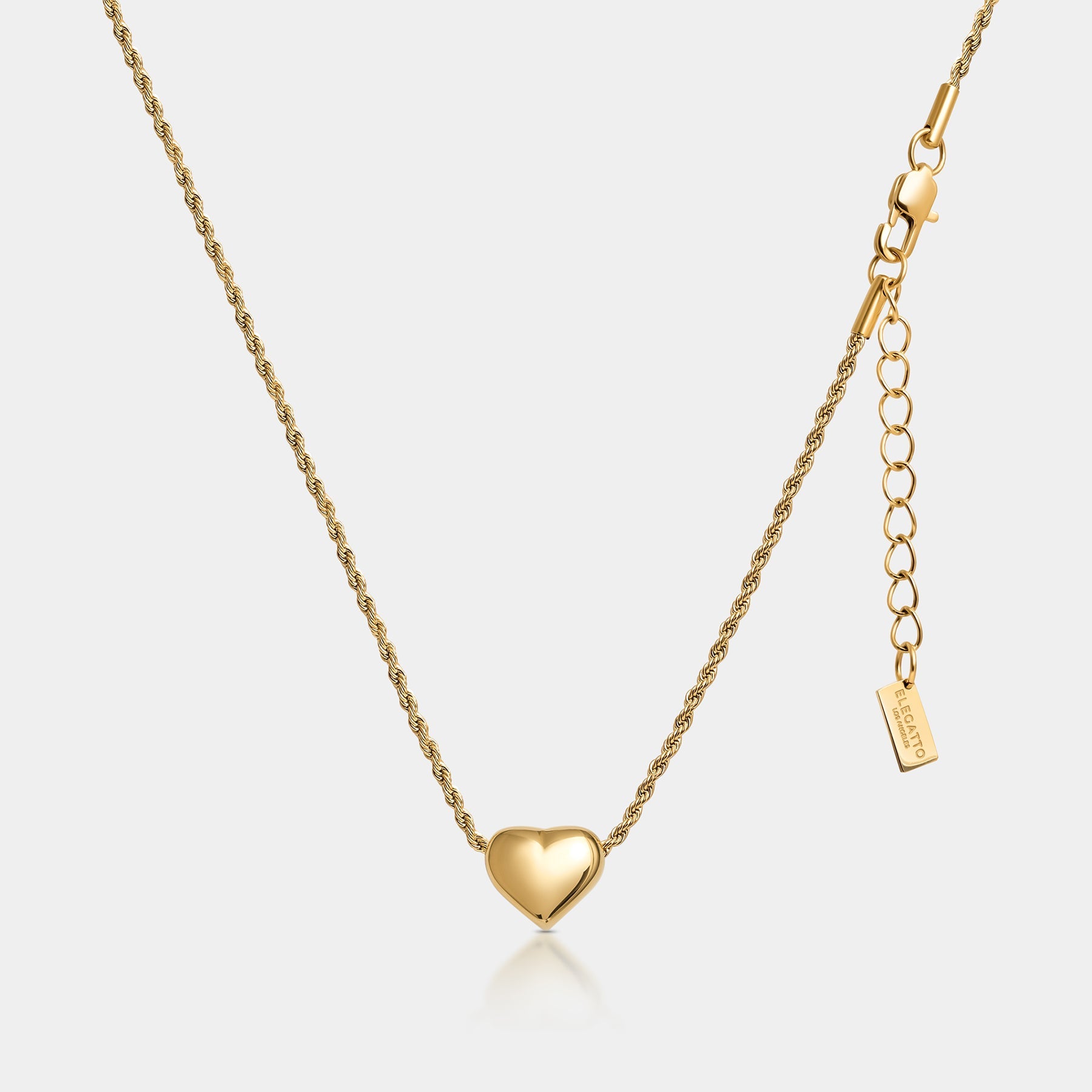 Heart Pendant Necklace Gold - Elegatto