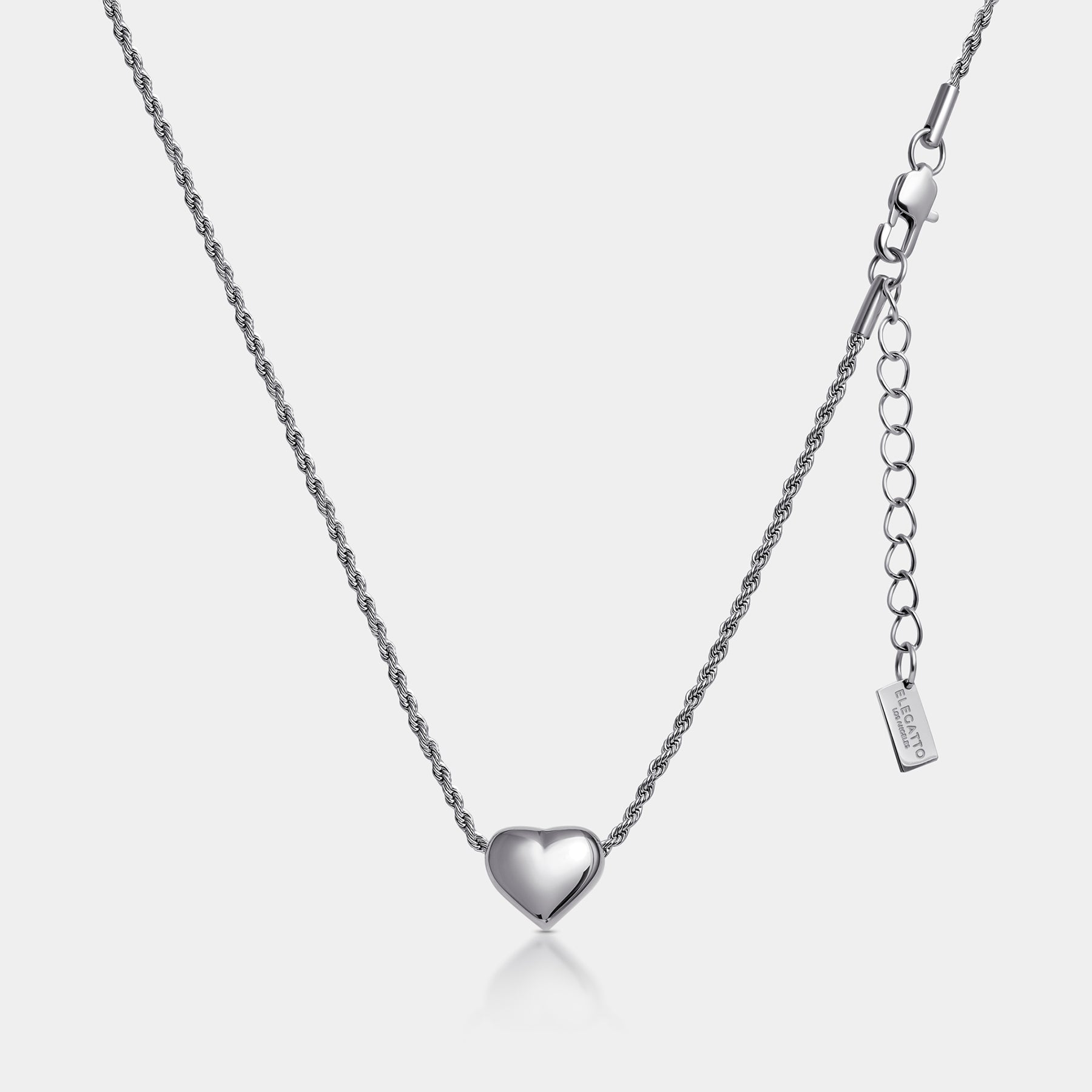 Heart Pendant Necklace Silver - Elegatto