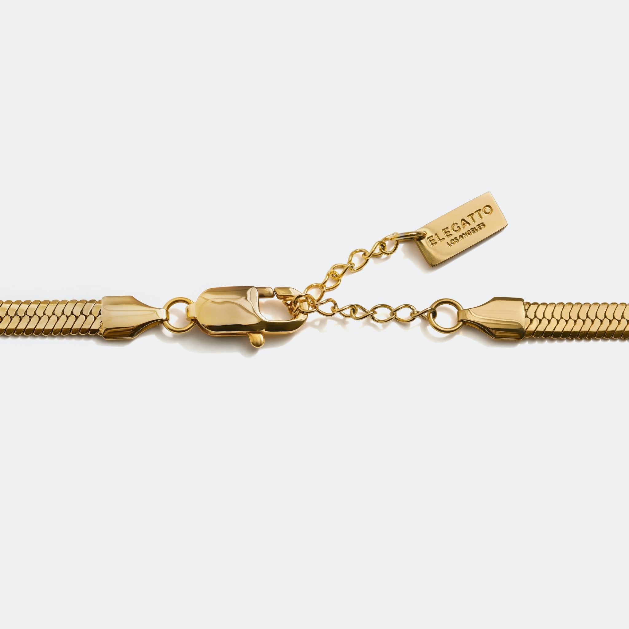 Herringbone Chain Necklace Gold - Elegatto