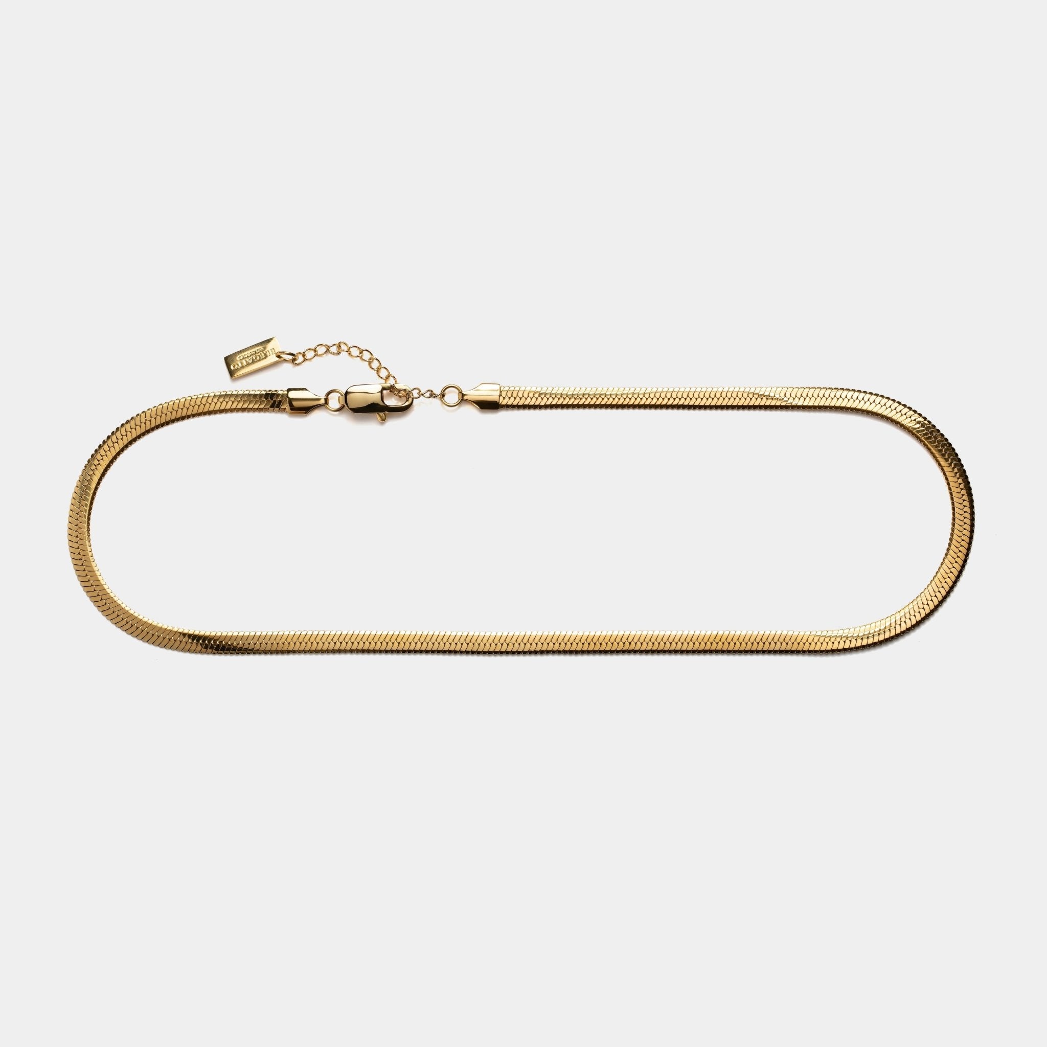 Herringbone Chain Necklace Gold - Elegatto
