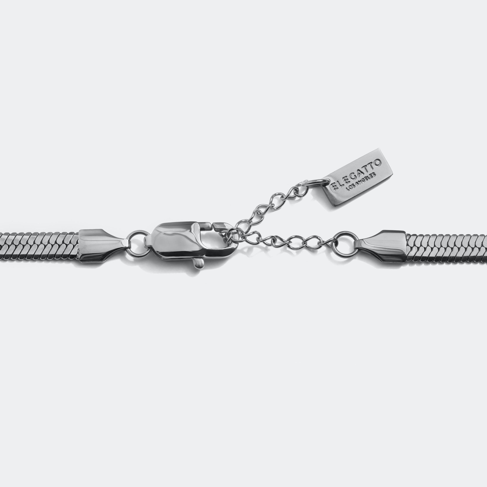 Herringbone Chain Necklace Silver - Elegatto
