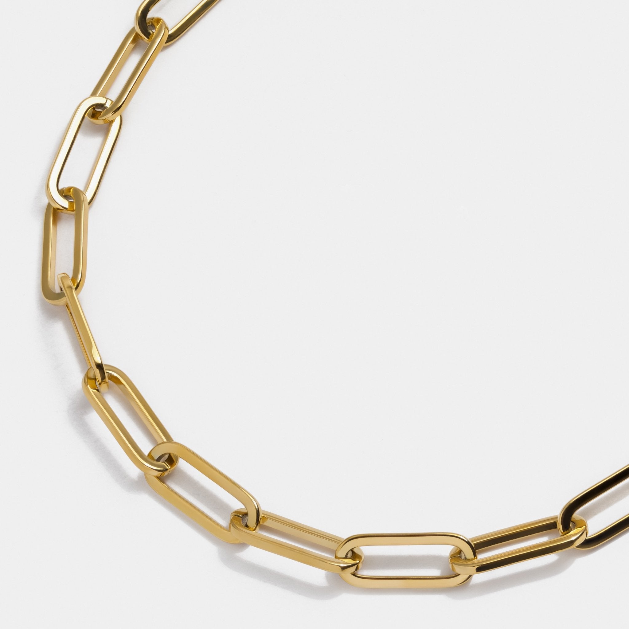 Paperclip Necklace Gold W - Elegatto