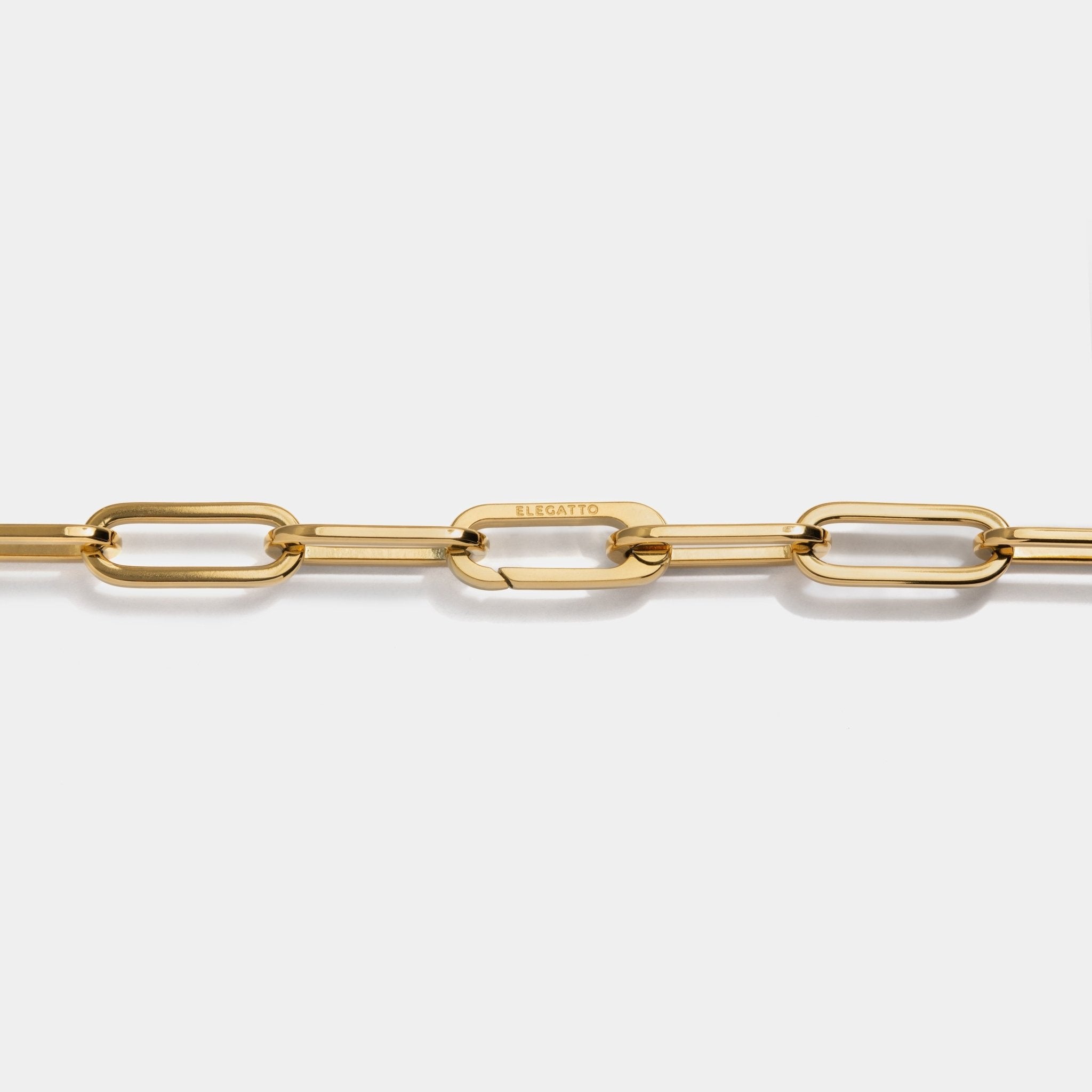 Paperclip Necklace Gold W - Elegatto