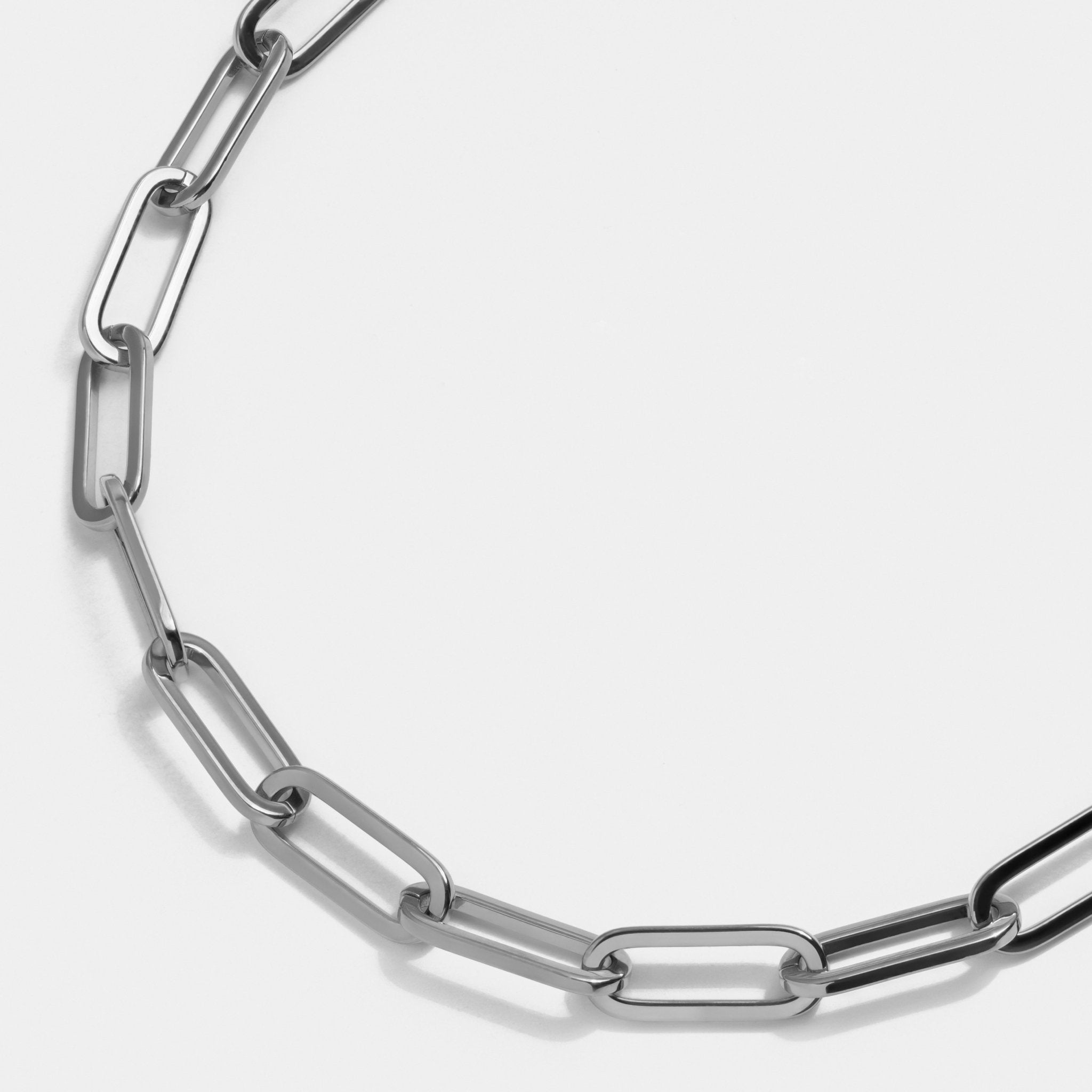 Paperclip Necklace Silver W - Elegatto