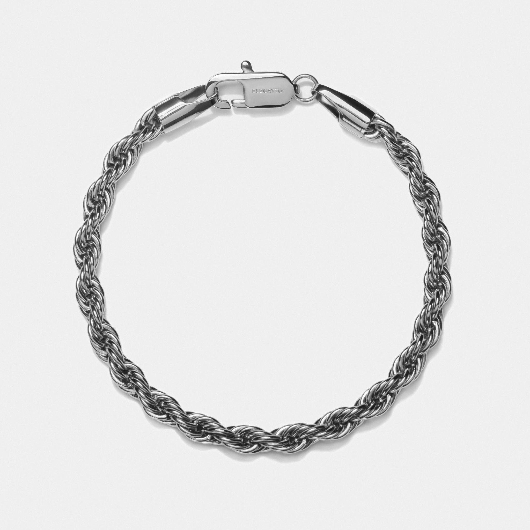 Rope Chain Bracelet Silver W - Elegatto