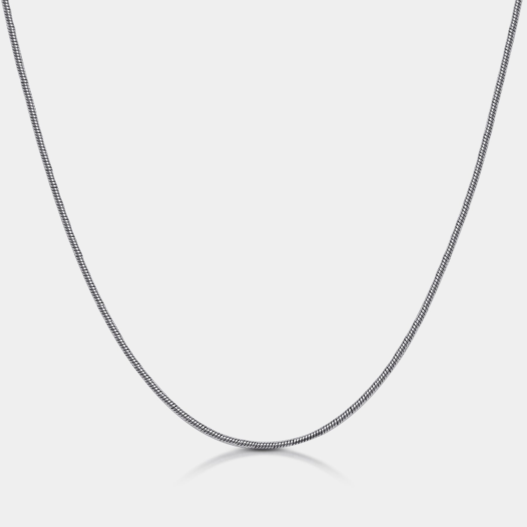 Snake Chain Necklace Silver W - Elegatto